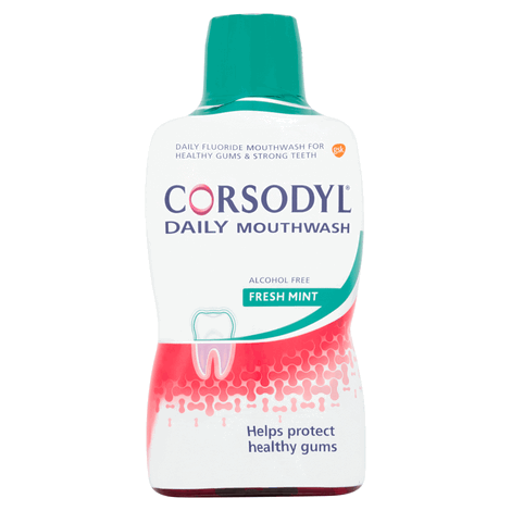 Corsodyl Gum Care Mouthwash Alcohol Free Daily Fresh Mint 500ml