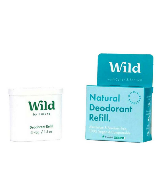 Wild Fresh Cotton &amp; Sea Salt Deodorant Refill 43g