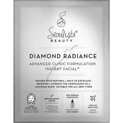 Seoulista Beauty Diamond Radiance Instant Facial Advanced Clinic Formulation 30ml Front