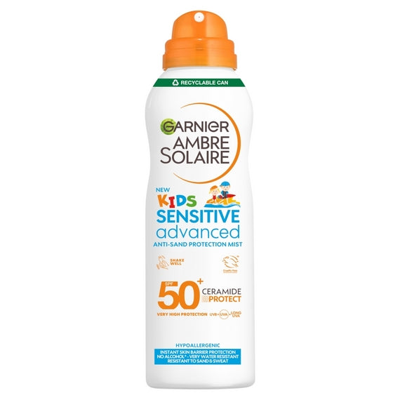 Garnier Ambre Solaire Kids SPF 50+ Sensitive Advanced Anti-Sand Protection Mist 150ml Front