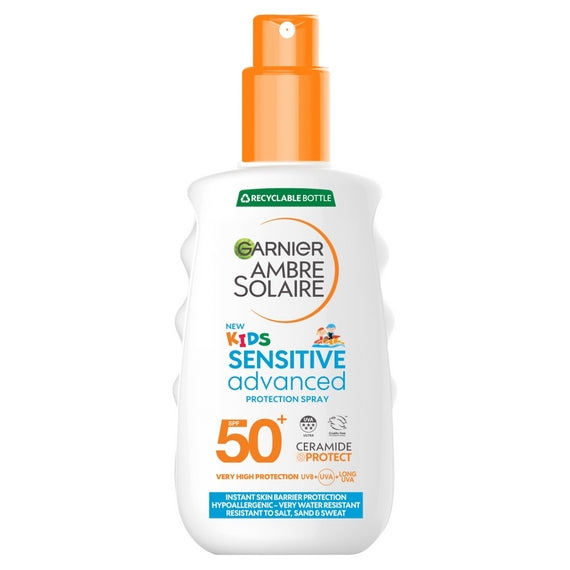 Garnier Ambre Solaire Kids SPF 50+ Sensitive Advanced Sun Protection Spray 175ml Container