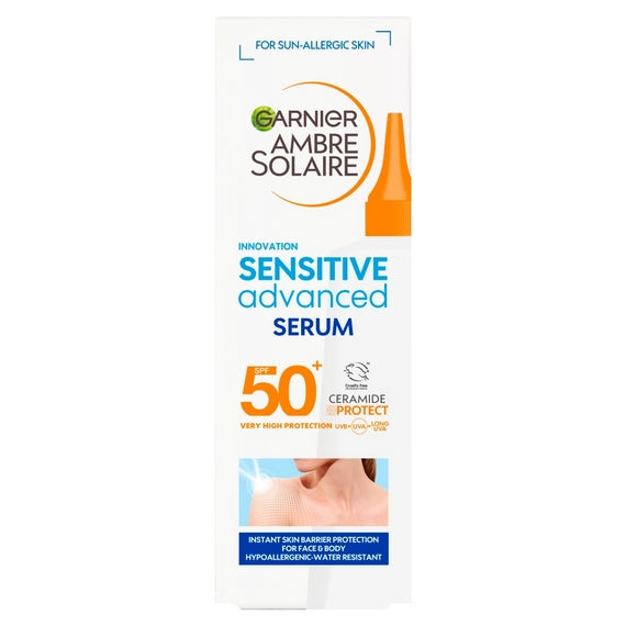 Garnier Ambre Solaire SPF 50+ Sensitive Advanced Face &amp; Body Serum 125ml box