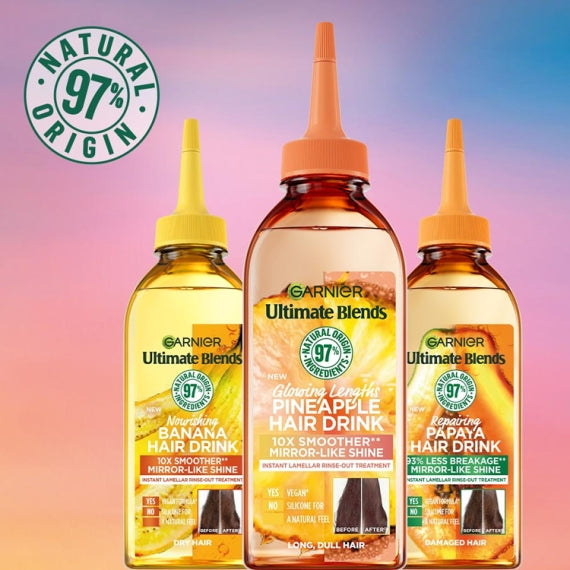 Garnier Ultimate Blends Repairing Papaya Hair Drink Liquid Conditioner for Dry Hair 200ml Range