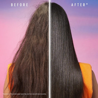 Garnier Ultimate Blends Repairing Papaya Hair Drink Liquid Conditioner for Dry Hair 200ml Before &amp; After 
