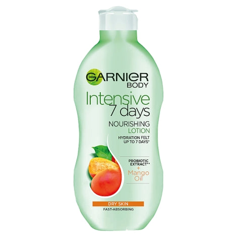 Garnier Intensive 7 Days Mango Probiotic Extract Body Lotion Dry Skin Front