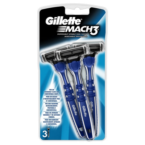 Mahc Razor Gillette Mach 3 Disposable Razors x3 – McCabes Pharmacy