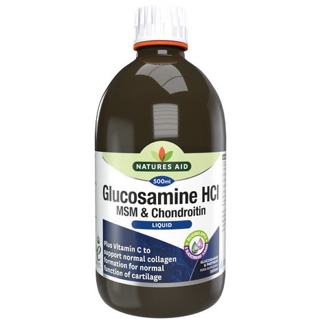 Natures Aid Glucosamine MSM &amp; Chondroitin 500ml Front