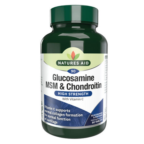 Natures Aid Glucosamine MSM &amp; Chondroitin with Vitamin C 90 Tabs