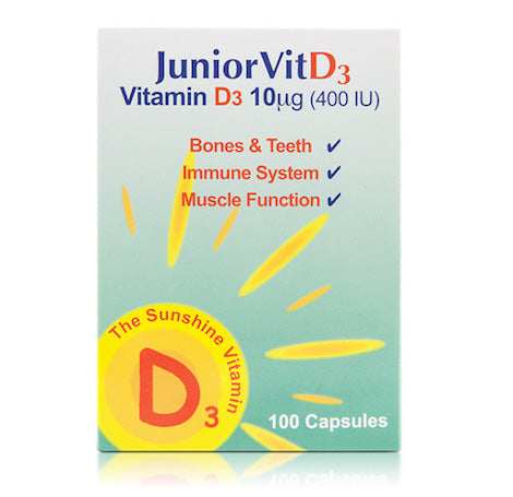 JuniorVit D3 Pure Vitamin D Capsules 400IU - 100&
