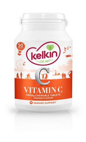 Kelkin Vitamin C 500mg Chewable Orange Flavour 50 Tablets
