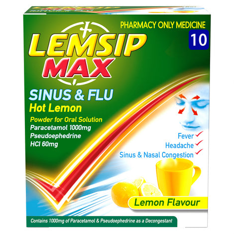 Lemsip Max Sinus and Flu Hot Lemon- 10 Sachets