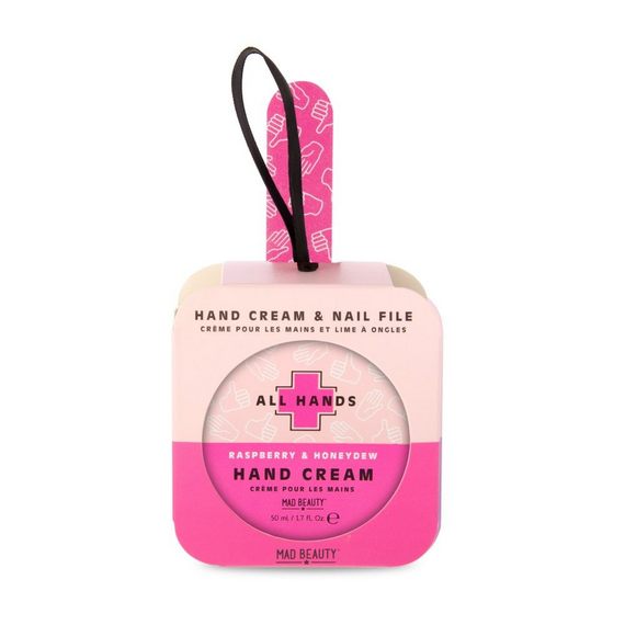 Mad Beauty All Hands Hand Care Set Red Raspberry &amp; Honeydew White Background
