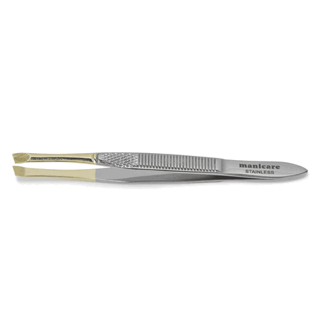 Manicare Slant Tweezer - Gold Plated Out of Packaging