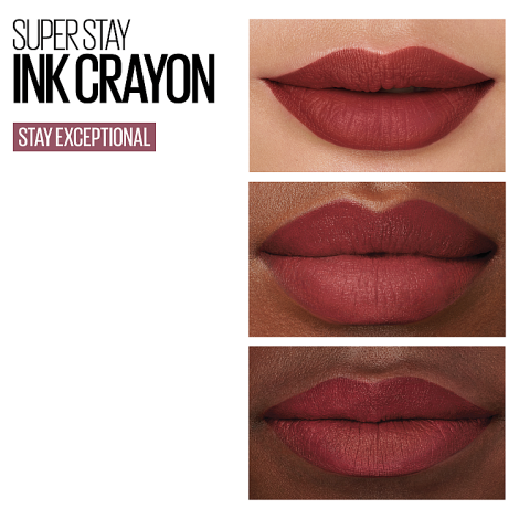 Maybelline Superstay Ink Crayon Lipstick Stay Exceptional Lips Chart