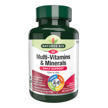 Natures Aid Multivitamins &amp; Minerals with iron 90