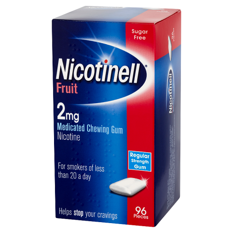 Nicotinell Nicotine Gum Stop Smoking Aid 2mg Fruit 96 Pack