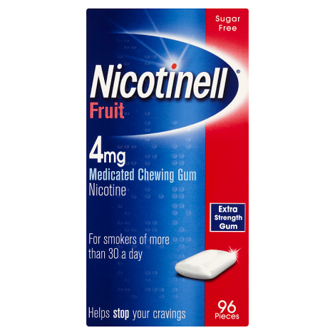 Nicotinell Nicotine Gum Stop Smoking Aid 4mg Fruit 96 Pack