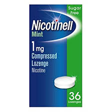 Nicotinell Nicotine Lozenges Stop Smoking Aid 1mg Sugar Free Mint 36 Pack