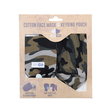 NoGo Camouflage Cotton Face Covering With Keyring Pouch pouch