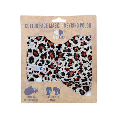 NoGo Leopard Cotton Face Covering With Keyring Pouch