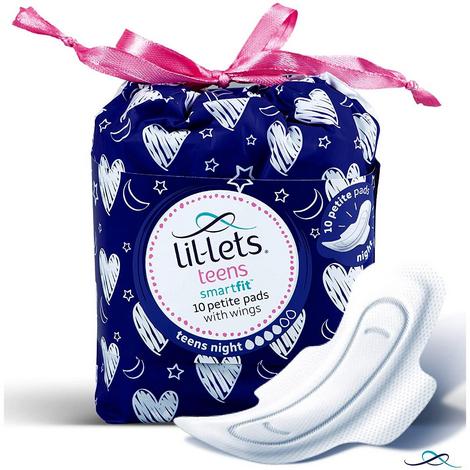 Lil-Lets Teens Ultra Night 10 Towels with Wings Front