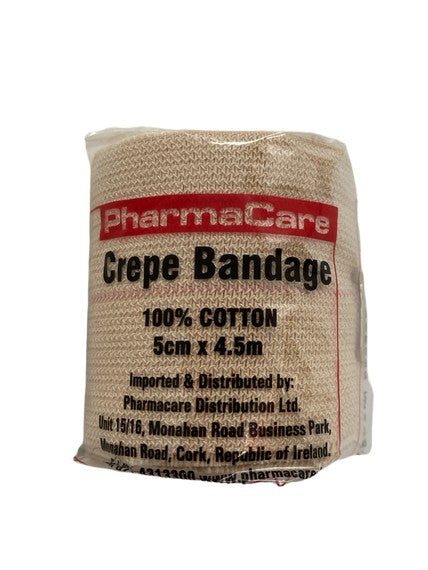 PharmaCare Crepe Bandage 5cm x 4.5m Individual
