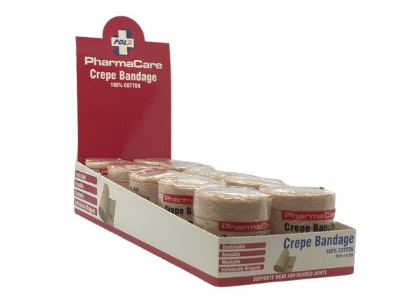 PharmaCare Crepe Bandage 5cm x 4.5m Box Side