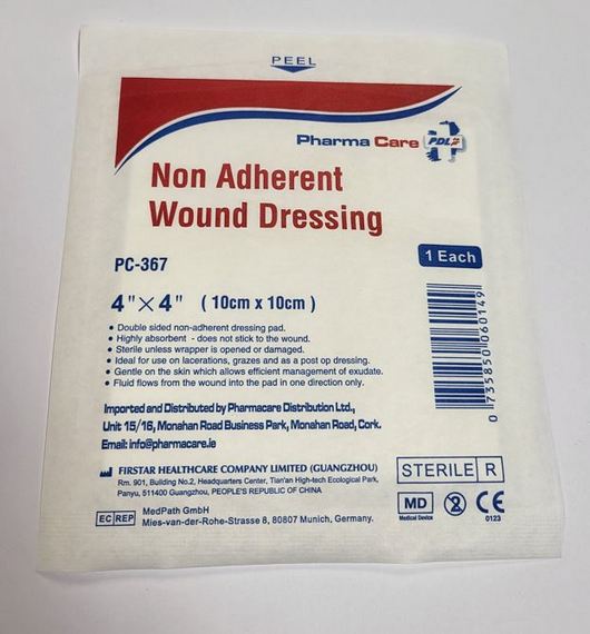 Pharmacare Non-Adherent Wound Dressing 10cm X 10cm