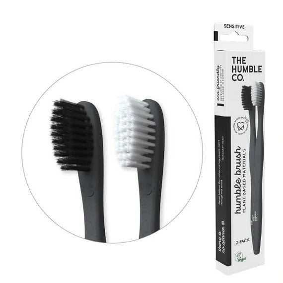 Humble Co Plant Based Toothbrush Adult Black/White Twin Pack