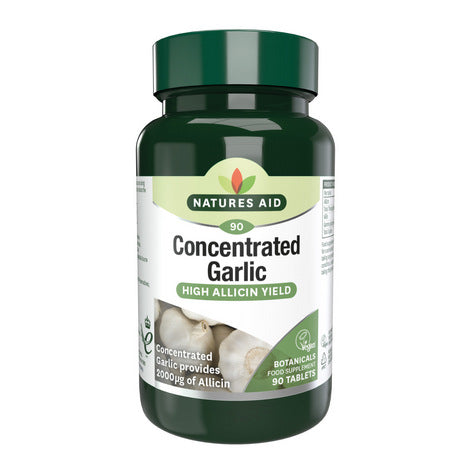 Natures Aid Garlic Concentrated 2000ug Allicin 90 Tablets