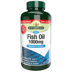 Natures Aid Fish Oil 1000mg Omega-3-240 Capsules 33% Extra Free (240CAPS) Natures Aid Fish Oil 1000mg Omega-3-240 Capsules 33% Extra Free (240CAPS)