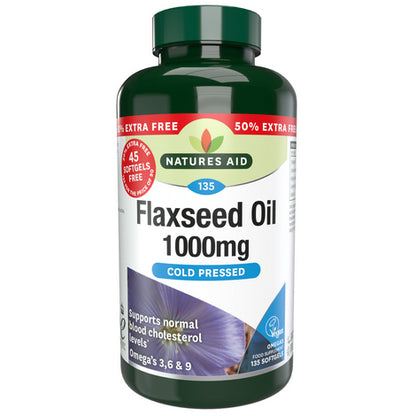 Natures Aid Flaxseed Oil 1000mg - 90 Capsules