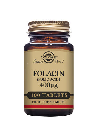 Solgar Folacin Folic Acid 400 mcg 100 Tablets