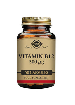 Solgar Vitamin B12 500 ug Vegetable Capsules - Pack of 50 (50TABS)