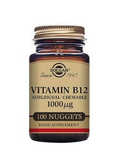 Solgar Vitamin B12 1000 ug Sublingual - Chewable Nuggets Pack of 100 (100PACK)