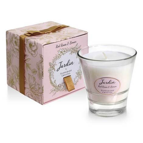 Tipperary Crystal Jardin Collection Candle-Red Roses &amp; Lemon
