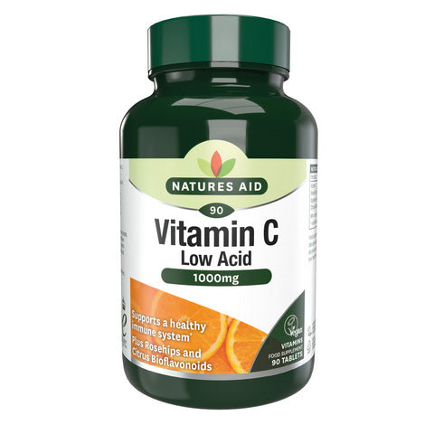 Natures Aid Vitamin C 1000mg Low Acid-90 Tabs Front